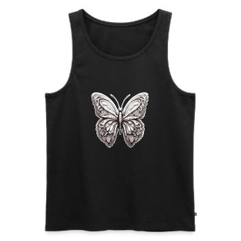 Schmetterling / Tier / Insekt / fliegen / Sommer - Männer Premium Bio Tank Top - Schwarz - Vorne - Michal (187cm)