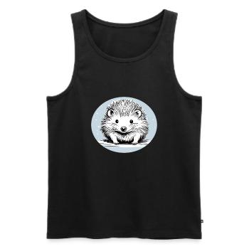 Niedlicher Igel - Männer Premium Bio Tank Top - Schwarz - Vorne - AI Model Male 178 light (178cm)