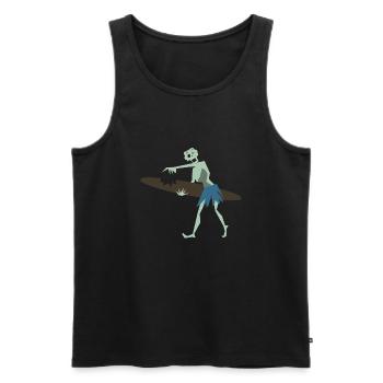 Surfeur Zombie Tiki - Débardeur bio Premium Homme - noir - Devant - Michal (187cm)