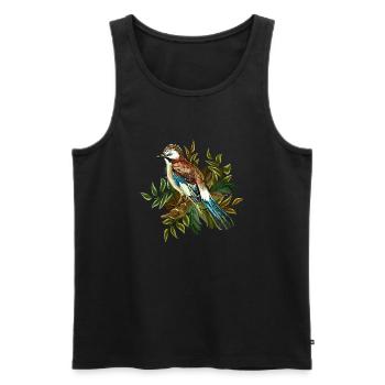 Bunter Vogel - Männer Premium Bio Tank Top - Schwarz - Vorne - AI Model Male 178 light (178cm)