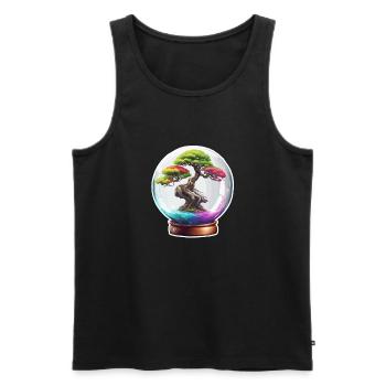 Bonsaï en bocal / Botanique / Biotope / Terrarium - Débardeur bio Premium Homme - noir - Devant - Michal (187cm)