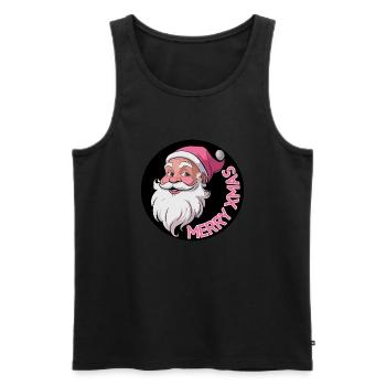 Merry Pinkmas Pink Christmas Xmas merry christmas - Men's Premium Organic Tank Top - black - Front - Michal (187cm)