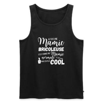 Mamie bricoleuse - Débardeur bio Premium Homme - noir - Devant - Michal (187cm)
