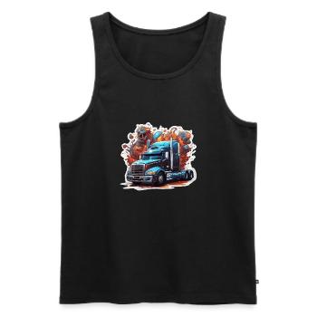 Truck / LKW / Lastfahrzeug / Fracht / Straße - Männer Premium Bio Tank Top - Schwarz - Vorne - AI Model Male 178 light (178cm)