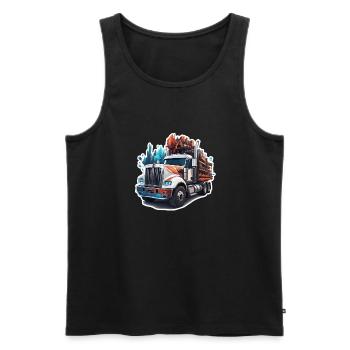 Truck / LKW / Lastfahrzeug / Fracht / Straße - Männer Premium Bio Tank Top - Schwarz - Vorne - AI Model Male 178 light (178cm)