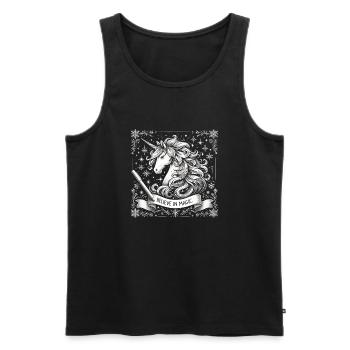 Christmas Unicorn Magic - Men's Premium Organic Tank Top - black - Front - Michal (187cm)