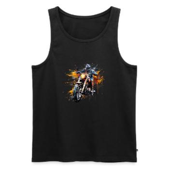 Flair de moto pour les motards avec style de vie chemise - Débardeur bio Premium Homme - noir - Devant - AI Model Male 178 light (178cm)