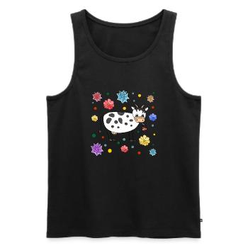 Cow - Men's Premium Organic Tank Top - black - Front - AI Model Male 178 light (178cm)