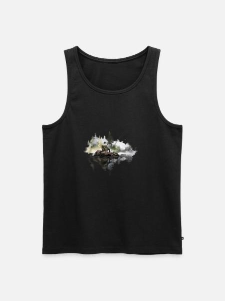 Fiske Fiske Äventyr Fiske Kläder Fiske Skjorta - Ekologisk premium tanktopp herr - svart