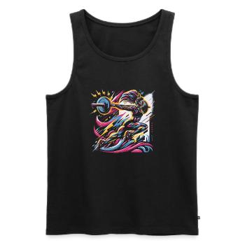 Strong Woman Fitness - Männer Premium Bio Tank Top - Schwarz - Vorne - AI Model Male 178 light (178cm)
