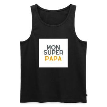 Mon super papa - Débardeur bio Premium Homme - noir - Devant - AI Model Male 178 light (178cm)