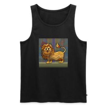 Lion - Men's Premium Organic Tank Top - black - Front - Michal (187cm)