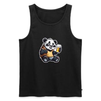 Panda / Animal / Zoo / Bamboo / Wild / Childlike - Men's Premium Organic Tank Top - black - Front - Michal (187cm)