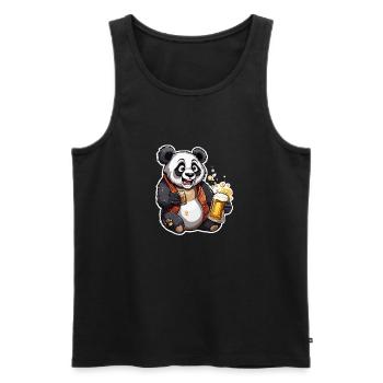 Panda / Animal / Zoo / Bamboo / Wild / Childlike - Men's Premium Organic Tank Top - black - Front - Michal (187cm)