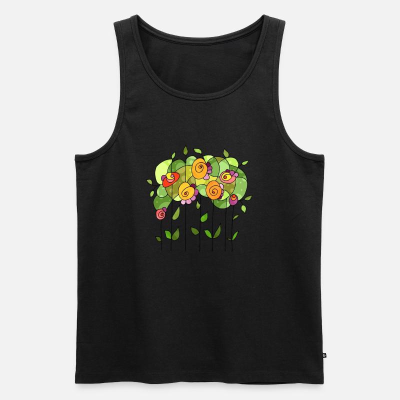 Blumen - Männer Premium Bio Tank Top - Schwarz