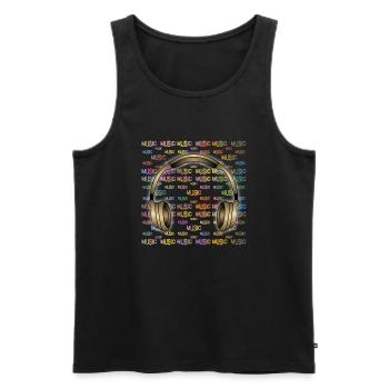 Earphone - Men's Premium Organic Tank Top - black - Front - Michal (187cm)