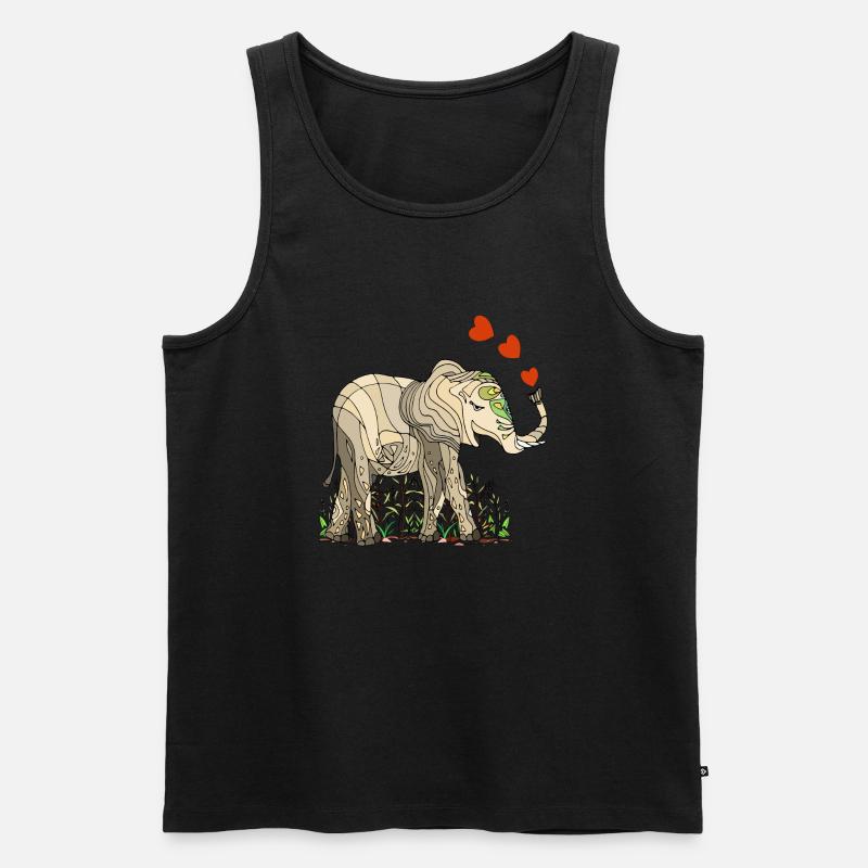 Elefant - Männer Premium Bio Tank Top - Schwarz