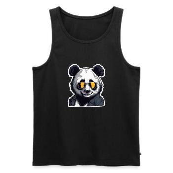 Panda / Animal / Zoo / Bamboo / Wild / Childlike - Men's Premium Organic Tank Top - black - Front - Michal (187cm)