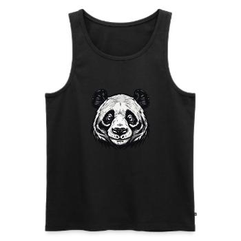 Panda / Animal / Zoo / Bamboo / Wild / Childlike - Men's Premium Organic Tank Top - black - Front - Michal (187cm)