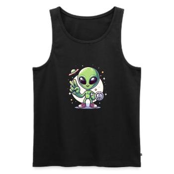 Alien de dessin animé - Débardeur bio Premium Homme - noir - Devant - AI Model Male 178 light (178cm)