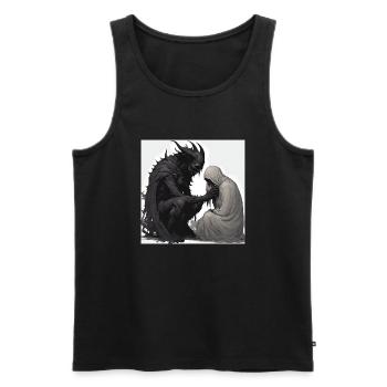 Outer Space Esoteric Saying - Men's Premium Organic Tank Top - black - Front - AI Model Male 178 light (178cm)