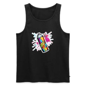 Spray Can / Art / Spray / Street Art / Wall - Men's Premium Organic Tank Top - black - Front - AI Model Male 178 light (178cm)