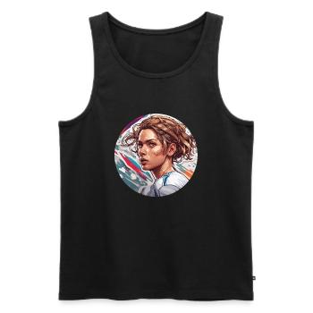 Footballer / Sport / Soccer Field / Club / FC - Men's Premium Organic Tank Top - black - Front - AI Model Male 178 light (178cm)