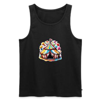 Circus tent / Circus ring / Entertainment / Artists - Men's Premium Organic Tank Top - black - Front - AI Model Male 178 light (178cm)