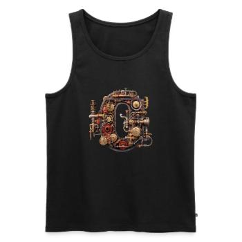 Abstract Futuristic Illustrations Symbols Words - Men's Premium Organic Tank Top - black - Front - Michal (187cm)