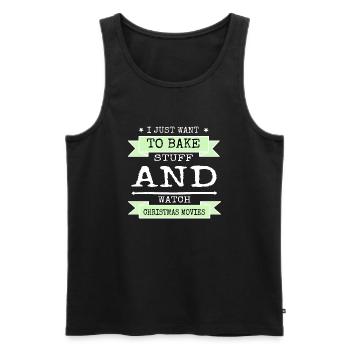 Dinosaur Tshirt Pastry Chef Christmas Vacation - Men's Premium Organic Tank Top - black - Front - AI Model Male 178 light (178cm)