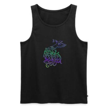 pfau tribalregenbogen elegant geschenk vogel fun - Männer Premium Bio Tank Top - Schwarz - Vorne - Michal (187cm)