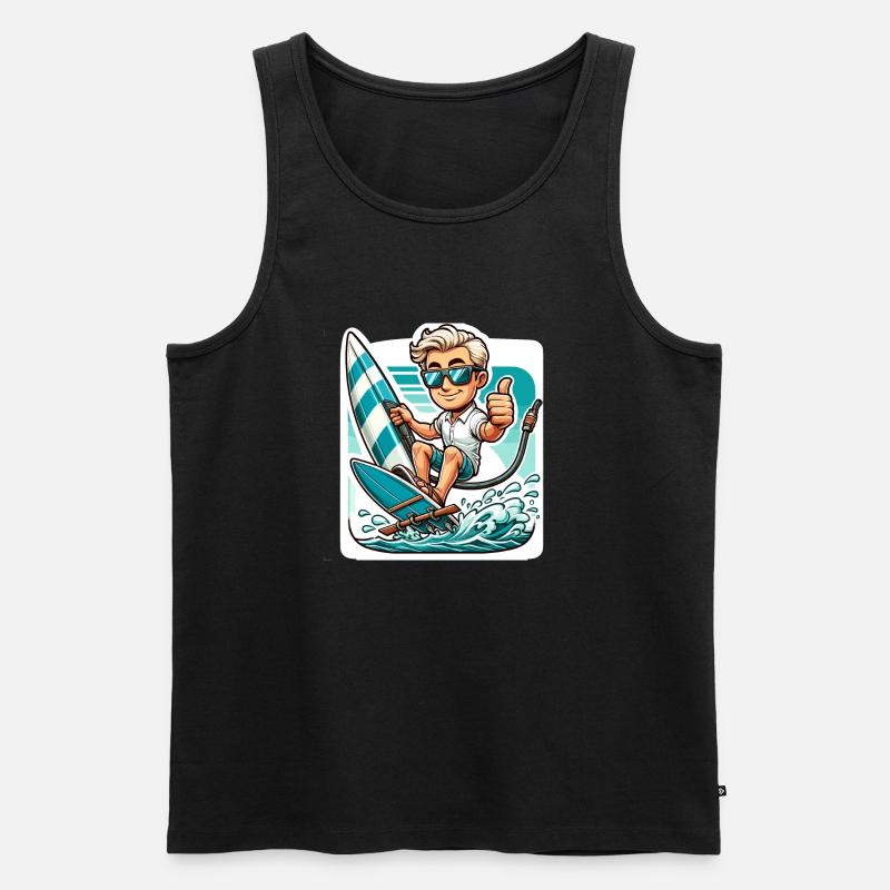 Surfen - Männer Premium Bio Tank Top - Schwarz