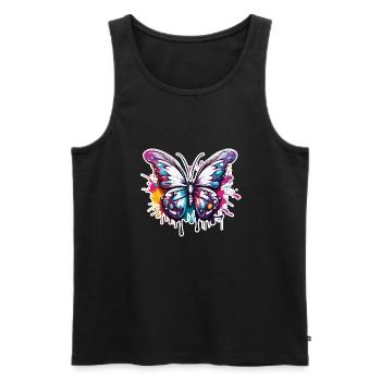 Schmetterling / Tier / Insekt / fliegen / Sommer - Männer Premium Bio Tank Top - Schwarz - Vorne - Michal (187cm)