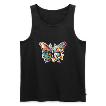 Schmetterling / Tier / Insekt / fliegen / Sommer - Männer Premium Bio Tank Top - Schwarz - Vorne - Michal (187cm)
