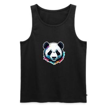 Panda / Animal / Zoo / Bamboo / Wild / Childlike - Men's Premium Organic Tank Top - black - Front - Michal (187cm)