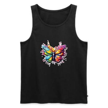 Schmetterling / Tier / Insekt / fliegen / Sommer - Männer Premium Bio Tank Top - Schwarz - Vorne - Michal (187cm)