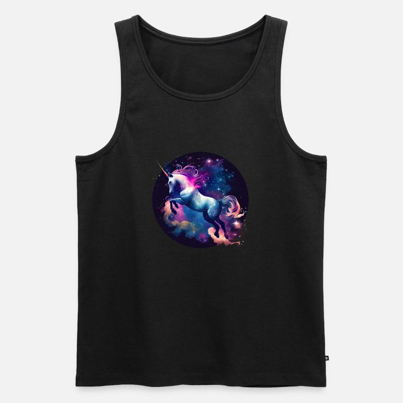 Magisches Einhorn - Männer Premium Bio Tank Top - Schwarz