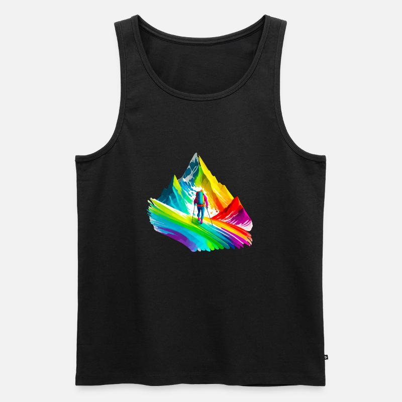 Bergsteigen, Wandern - Männer Premium Bio Tank Top - Schwarz