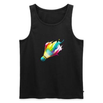 Badminton - Men's Premium Organic Tank Top - black - Front - Michal (187cm)