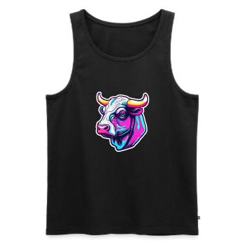 Stier / Bulle / Tier / Hörner / Stierkampf - Männer Premium Bio Tank Top - Schwarz - Vorne - AI Model Male 178 light (178cm)