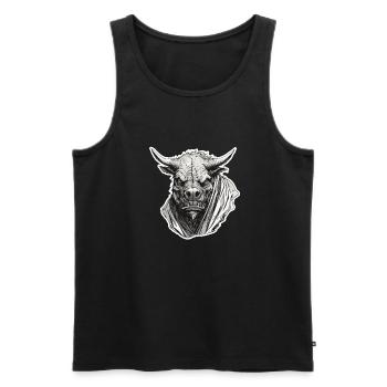 Stier / Bulle / Tier / Hörner / Stierkampf - Männer Premium Bio Tank Top - Schwarz - Vorne - AI Model Male 178 light (178cm)