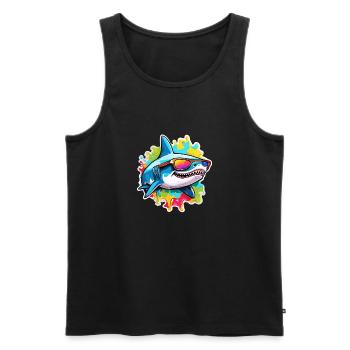 Requin / Faune / Sous-marin / Mer / Océan - Débardeur bio Premium Homme - noir - Devant - Michal (187cm)