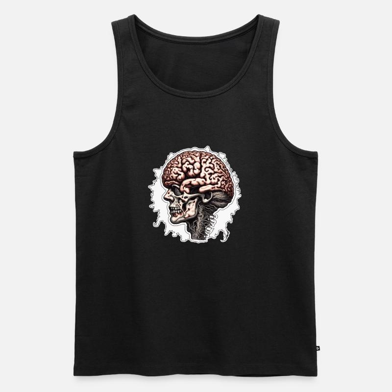 Brain / Knowledge / Intelligence / Clever / Thinking - Men's Premium Organic Tank Top - black