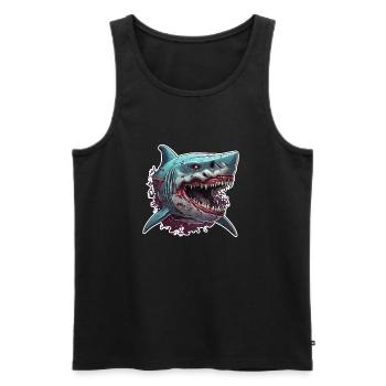 Requin / Faune / Sous-marin / Mer / Océan - Débardeur bio Premium Homme - noir - Devant - Michal (187cm)