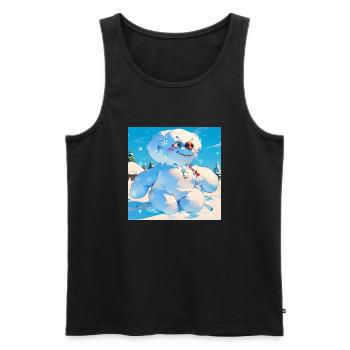 Snowman - Men's Premium Organic Tank Top - black - Front - Michal (187cm)