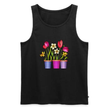 Blumen - Männer Premium Bio Tank Top - Schwarz - Vorne - Michal (187cm)
