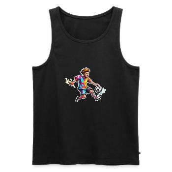 Fußballer / Fußball / Spielfeld / Mannschaft - Männer Premium Bio Tank Top - Schwarz - Vorne - Michal (187cm)