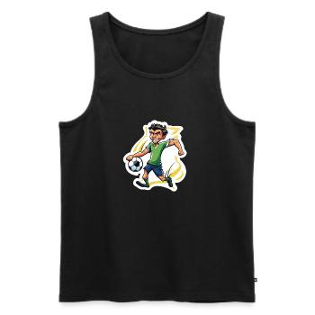 Fußballer / Fußball / Spielfeld / Mannschaft - Männer Premium Bio Tank Top - Schwarz - Vorne - Michal (187cm)