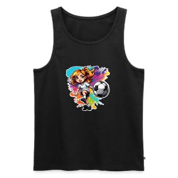 Footballer / Sport / Soccer Field / Club / FC - Men's Premium Organic Tank Top - black - Front - AI Model Male 178 light (178cm)