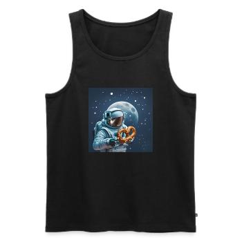 Astronaute Bretzel - Débardeur bio Premium Homme - noir - Devant - Michal (187cm)